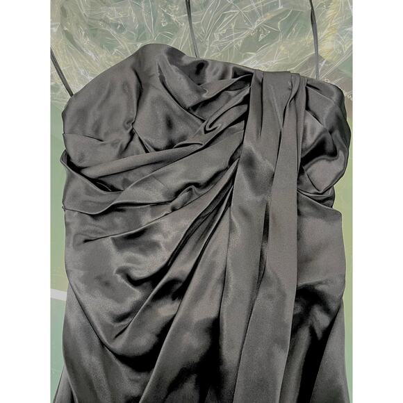 DOLCE & GABBANA Strapless Draped Stretch Satin Mini Dress 44 L - Picture 8 of 11